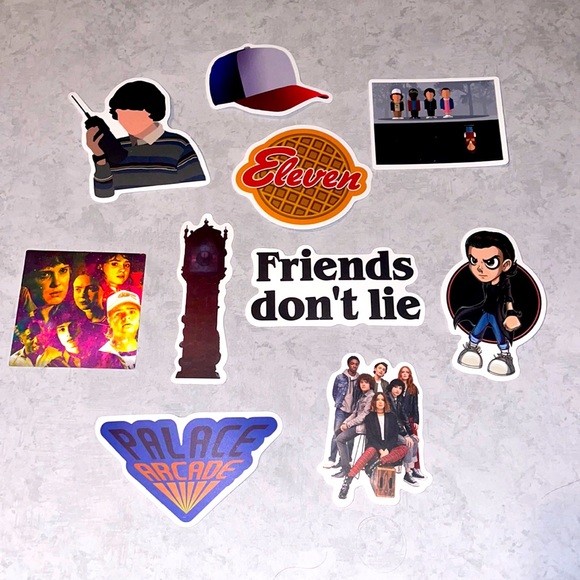 Stranger Things Other - 10pc Stranger Things Sticker Pack Stickers 80s Aesthetic Retro Netflix Show ST4